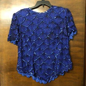 Stenay Vintage Sequined & Beaded Top